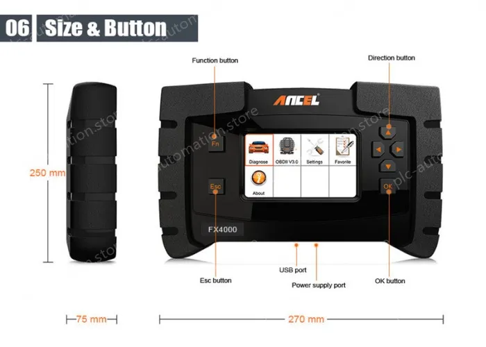 Ancel FX4000 OBD2 Automotive Scanner Full System