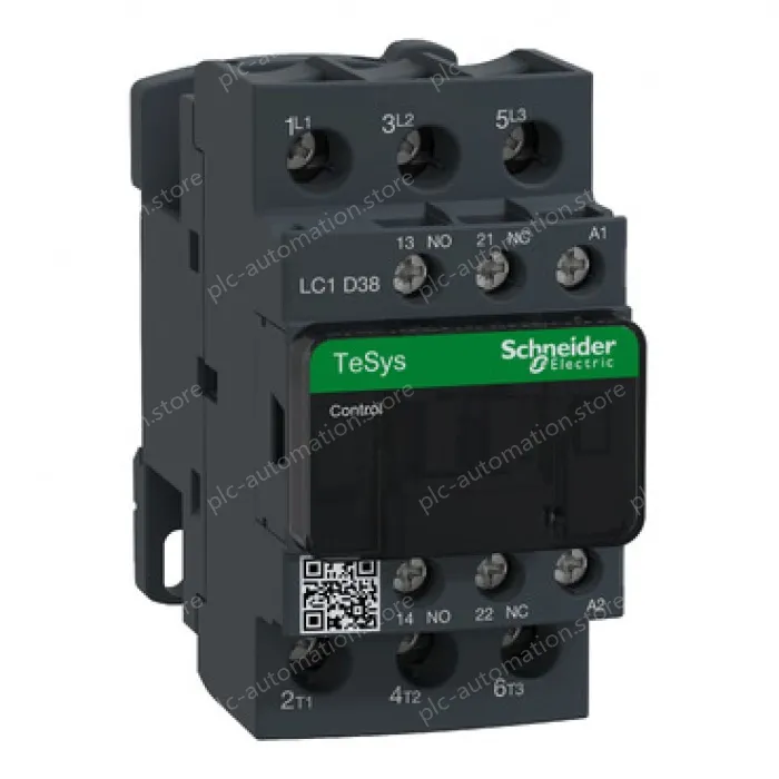 LC1D38F7C TeSys Deca Contactor, 3 Pole (3NO), AC-3/AC-3e, <=440V, 38A, 110VAC, Screw Terminal