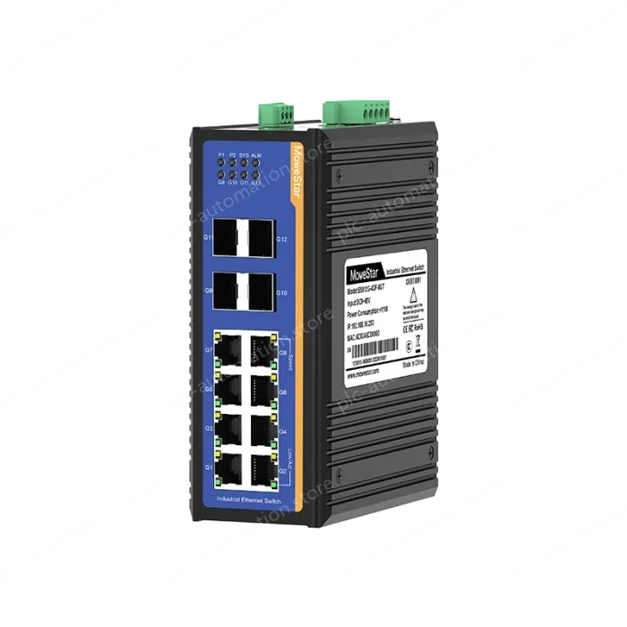 4 Ports Gigabit SFP + 8 Ports Gigabit RJ45 Din-Rail Managed Industrial Ethernet Switch