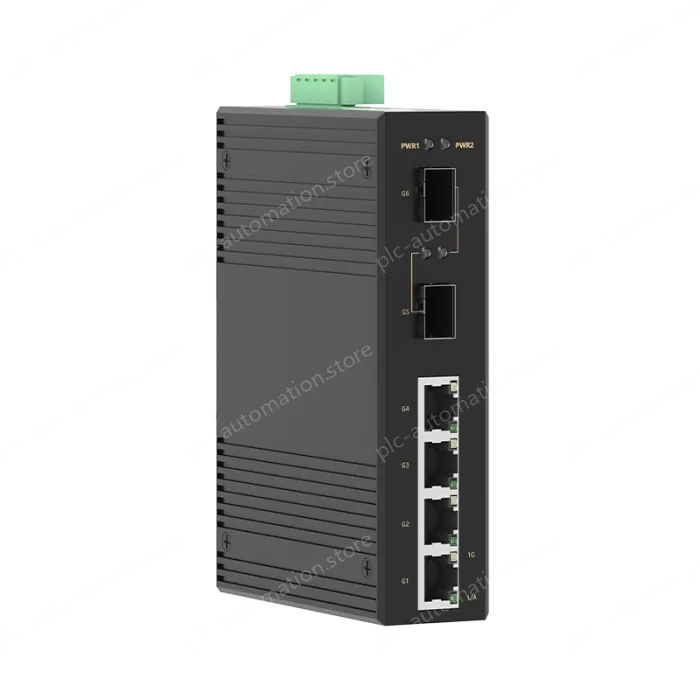 2 Ports Gigabit SFP + 4 Ports Gigabit RJ45 Din-Rail Unmanaged Industrial Ethernet Switch
