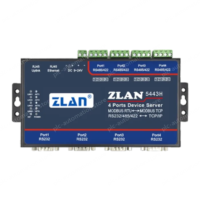 4 RS232 serial ports and 4 RS422/485 serial ports Serial Device Server