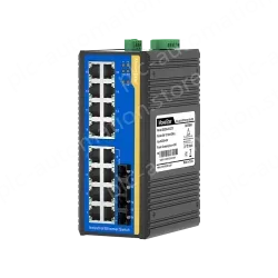 2 Ports 100M F(x) + 16 Ports 10/100M T(x) Din-Rail Unmanaged Industrial Ethernet Switch
