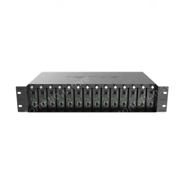 14-slot fiber optic transceiver chassis