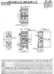 Dual Rod Cylinder JMGP Series ø12, ø16, ø20, ø25, ø32, ø40, ø50, ø63, ø80, ø100