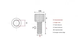 Cylindrical head hexagon socket screws M2*4