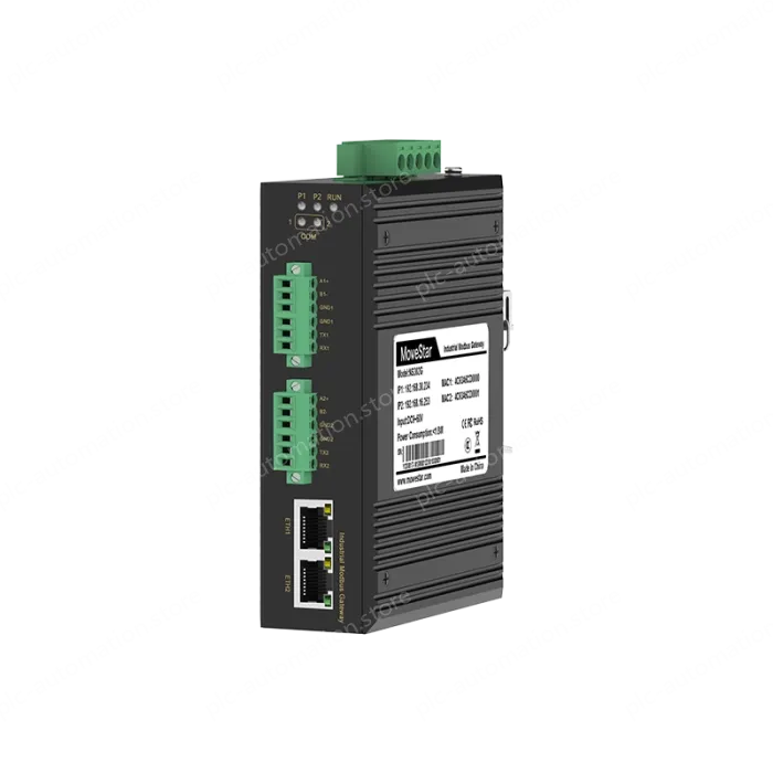 industrial-grade Modbus gateway 2-channel DIN-rail serial port server