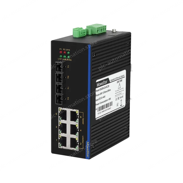 2 Ports 100M F(x) + 6 Ports 10/100M T(x) Din-Rail Unmanaged Industrial Ethernet Switch