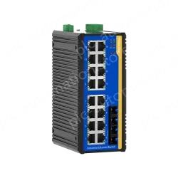 2 Ports 100M F(x) + 16 Ports 10/100M T(x) Din-Rail Unmanaged Industrial Ethernet Switch