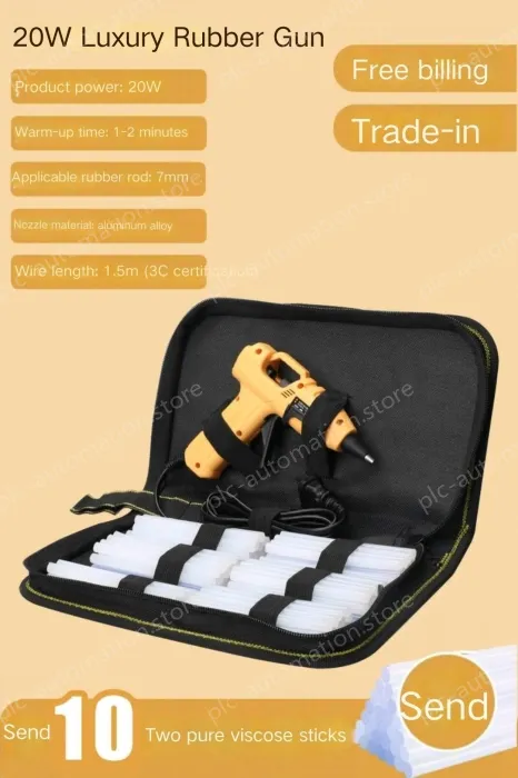 20W luxury glue gun + 10 glue sticks + storage bag