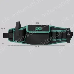 The waist bag can hold a mobile phone and a power drill
