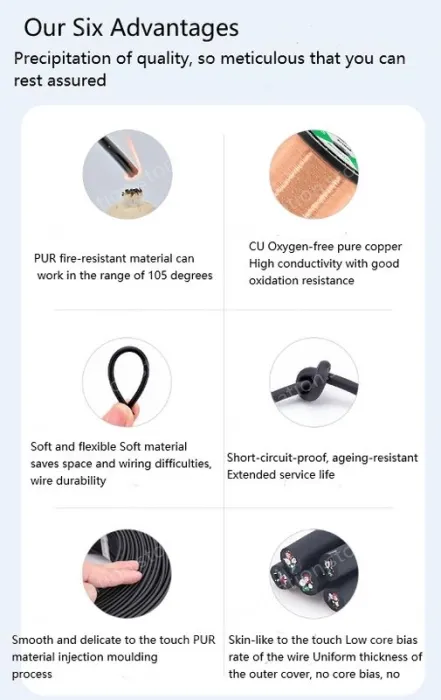 5 core 4 core 2 core sensor cable 20 AWG 3 pole