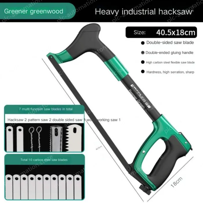 Heavy Duty Industrial Grade Hacksaw Contains 10 carbon hacksaw blades + 7 multi-function saw blades The saw body can store the saw blades
