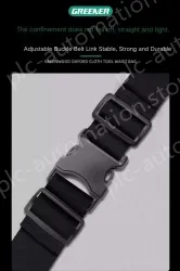 The waist bag can hold a mobile phone and a power drill