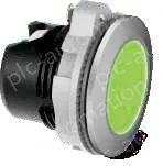 Blue frosted button, plastic spray painted silver edge